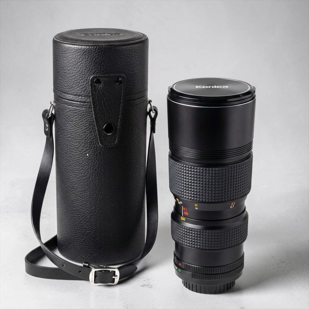 Konica UC Zoom-Hexanon AR 80-200MM f/4 Manual Focus Lens Japan w/ Cap + Case